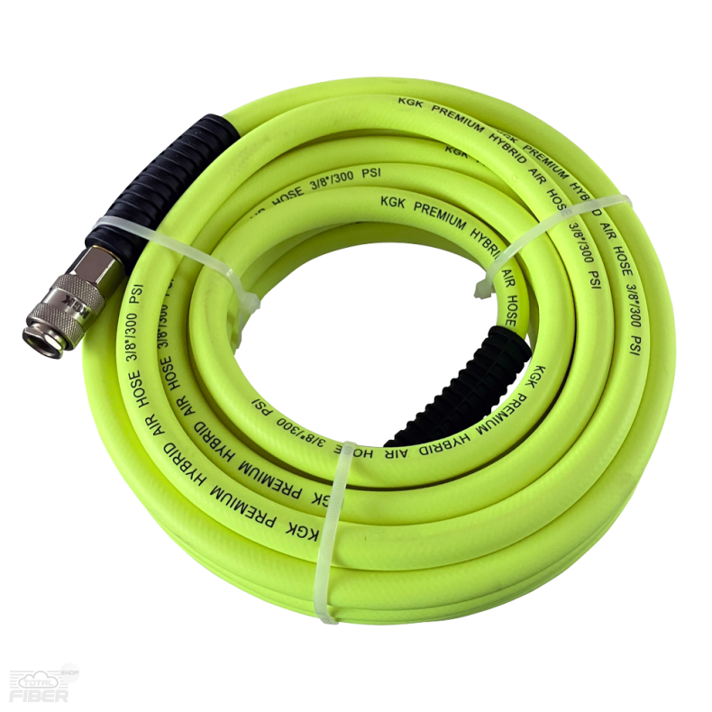 Supersoft 3/8" luftslange med sikkerheds cejn-kobling og nippel. 10 meter. Max. 20 bars tryk.